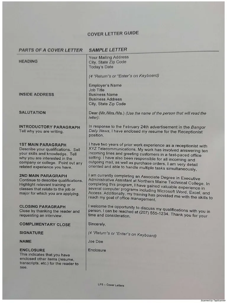 43704 cover letter structure importance
