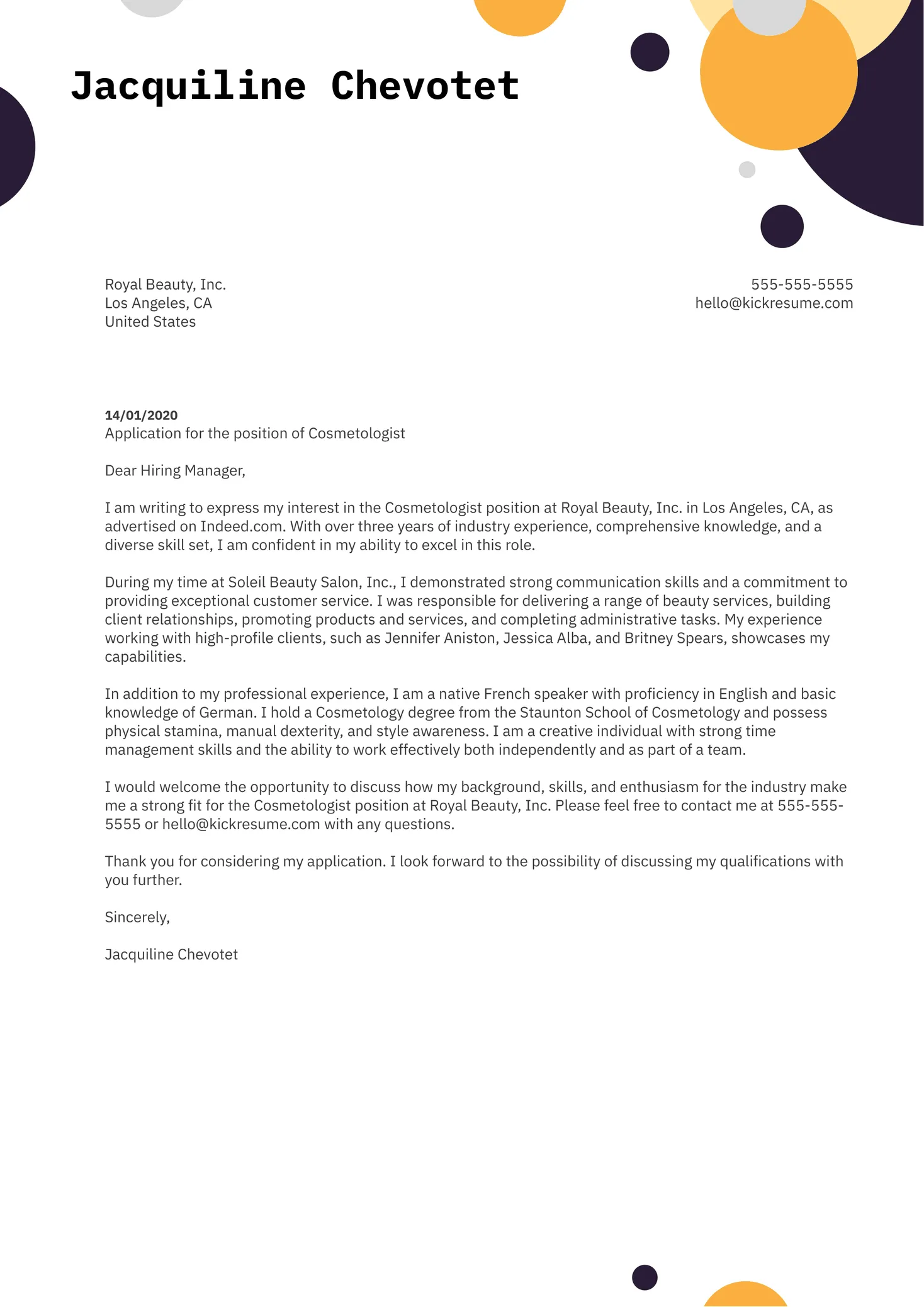 43708 cosmetology cover letter examples
