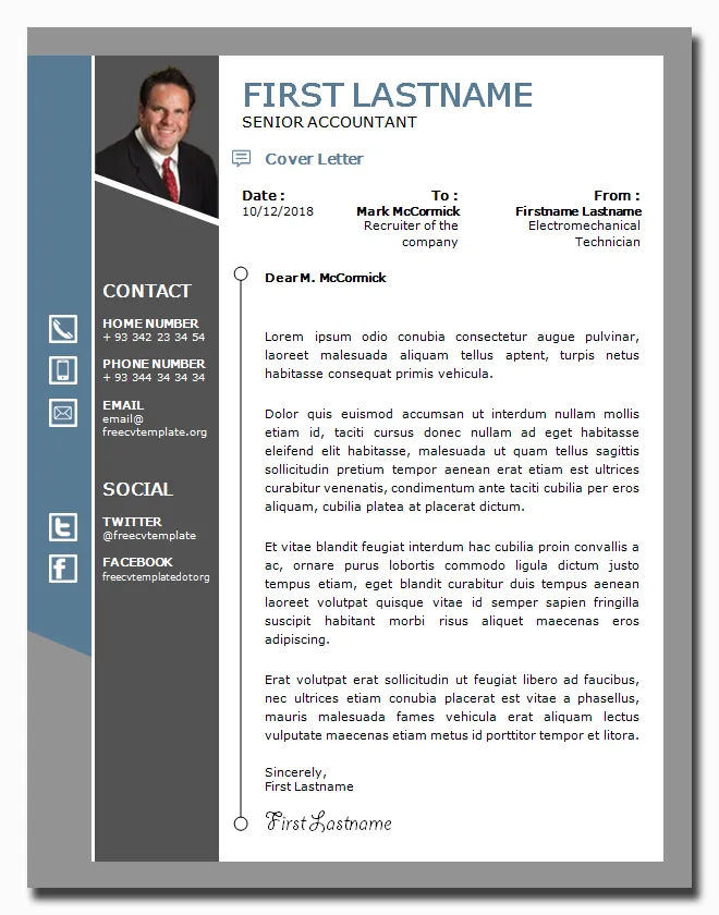 43717 formatting cover letter