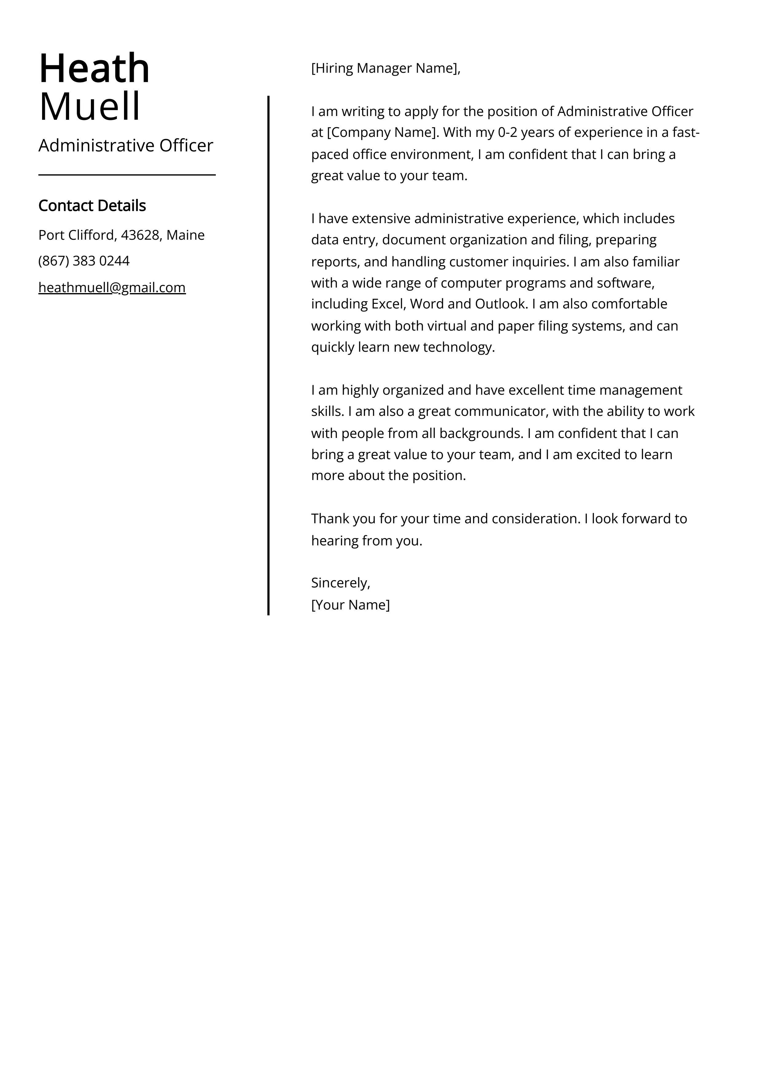 43720 cover letter formatting