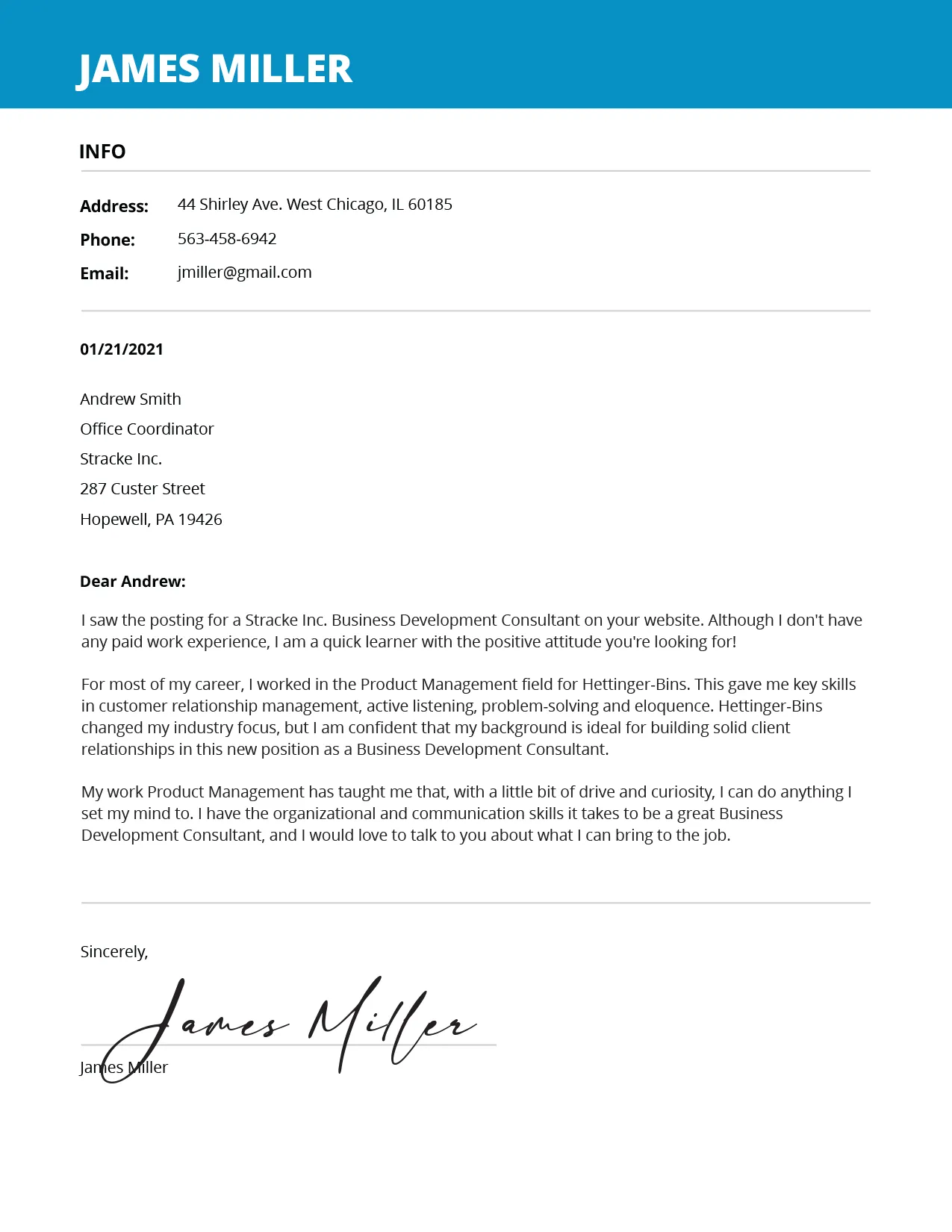 43721 cover letter writing