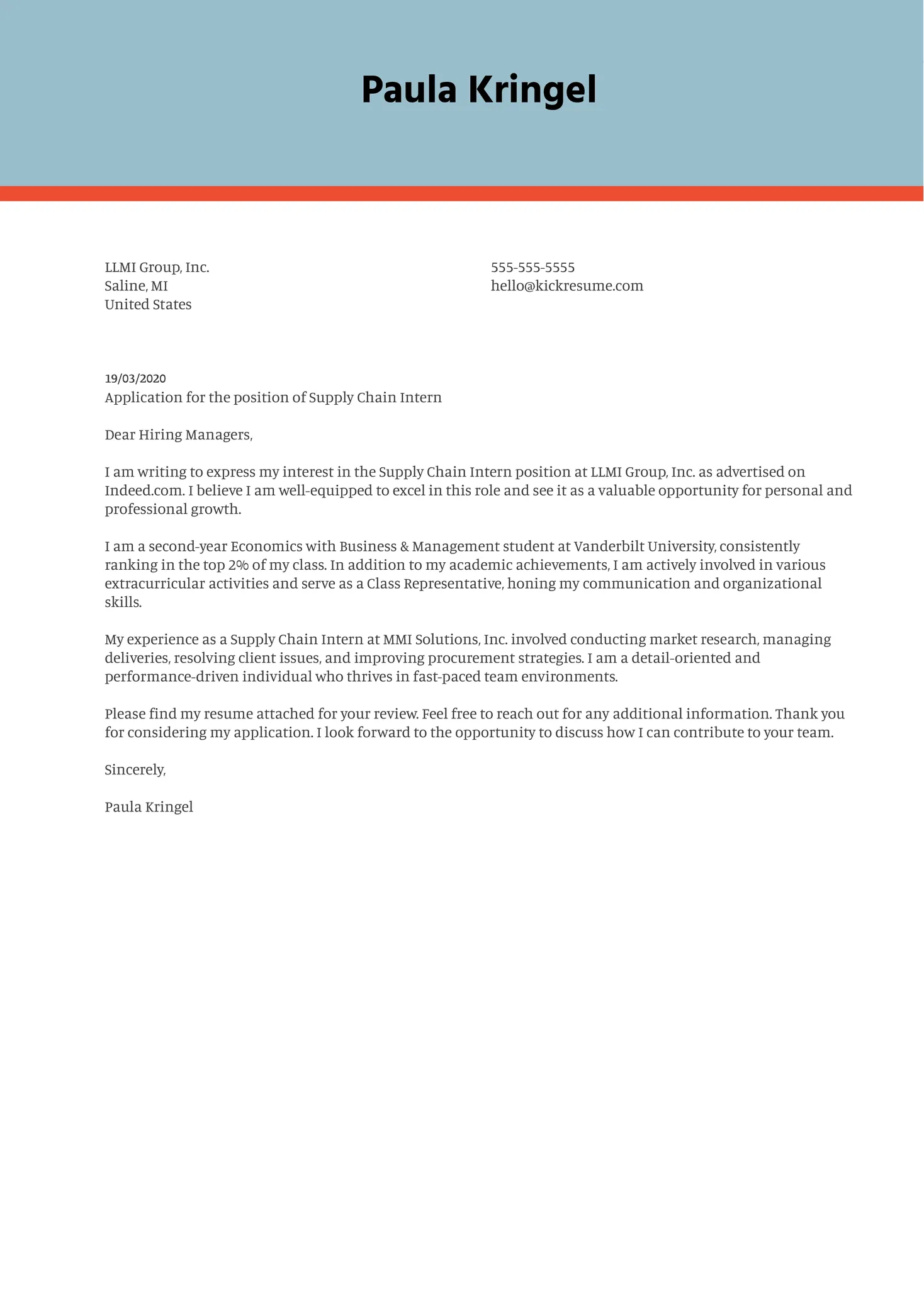 43723 cover letter formatting