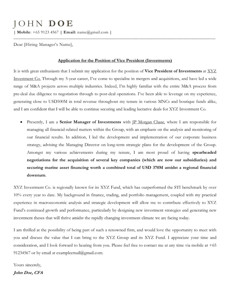 43731 cover letter formatting