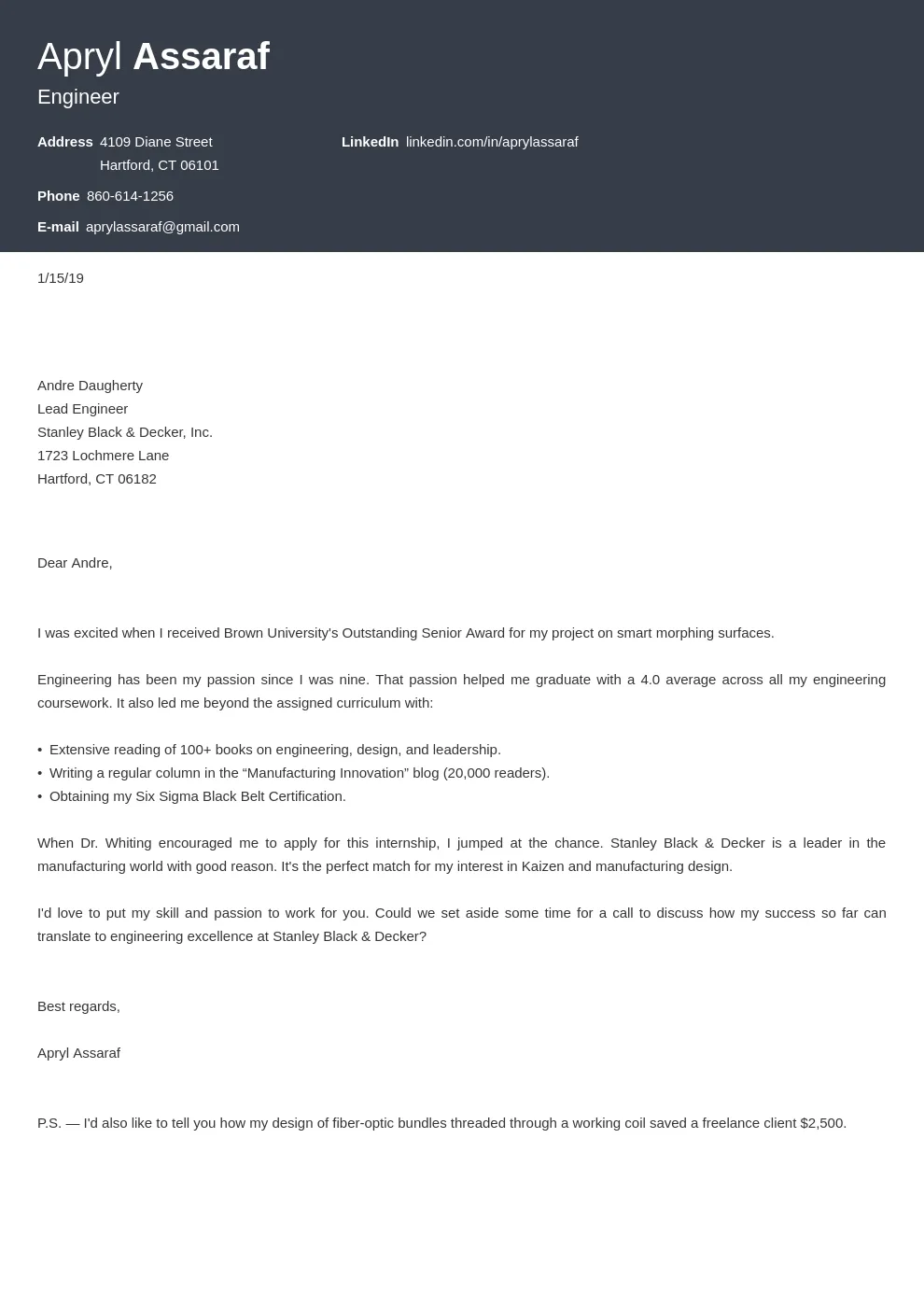 43743 cover letter writing