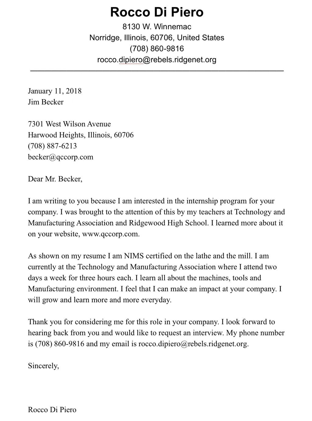 43759 cover letter achievements