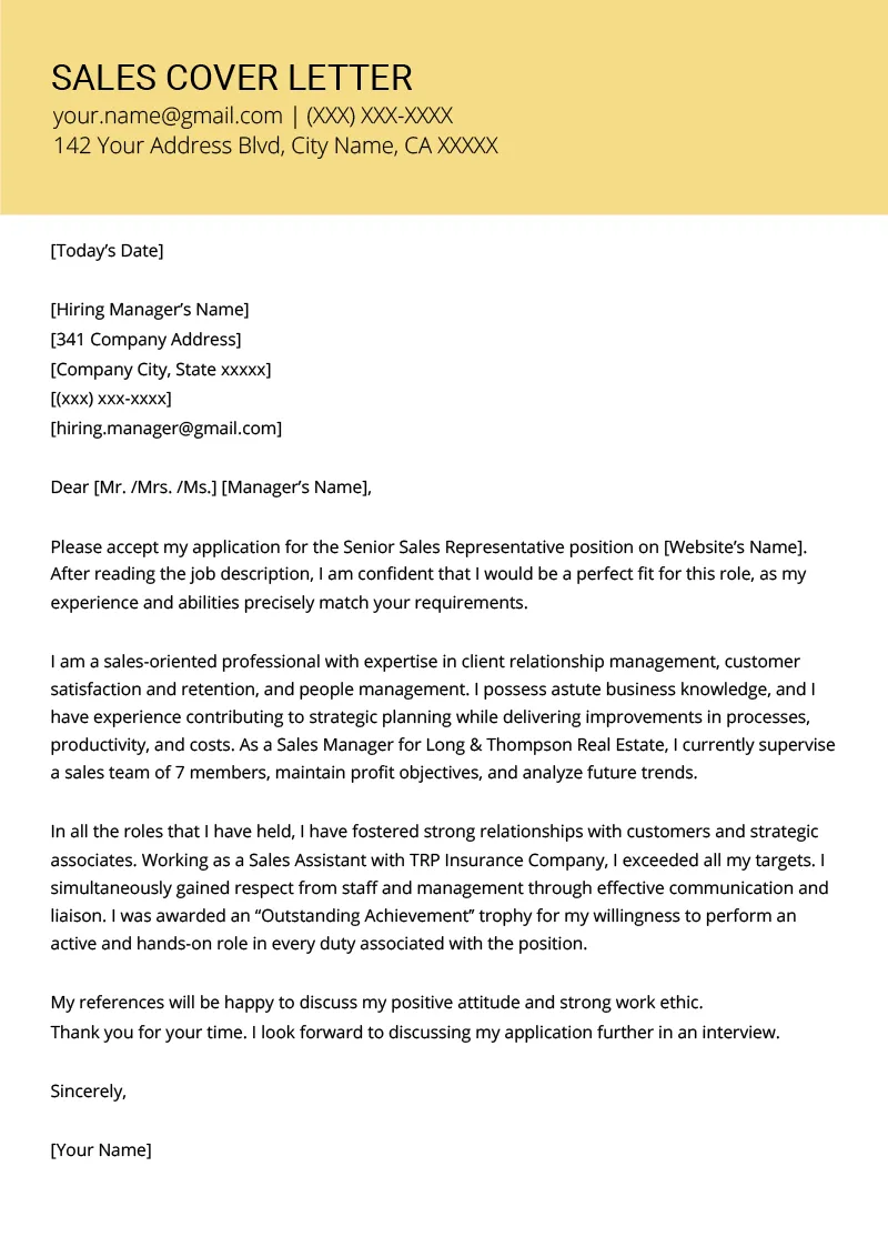43766 sales cover letter example