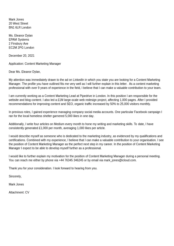 43780 cover letter formatting