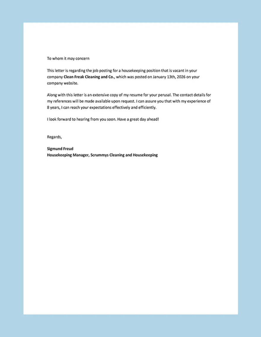 43781 housekeeping cover letter experience image3
